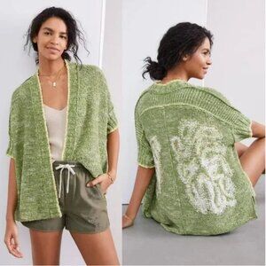 Anthropologie Daily Practice Palm Frond Cardigan Size Xs/S